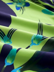 Green and Navy Floral Co-ord Half Sleeve Ruched Front Kaftan Dress - Image 7 of 7