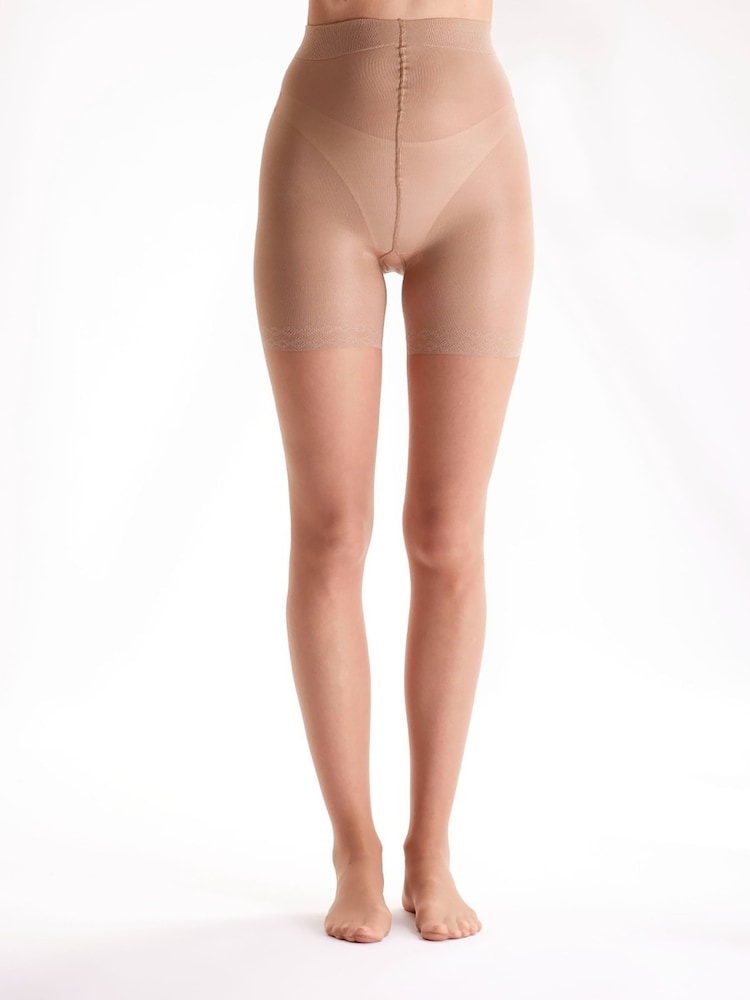 Pretty Polly 20 Denier Bodyshaping Sheer Longline Tights 2 Pack - Image 2 of 5