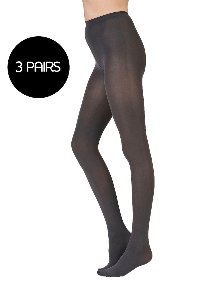 Pretty Polly 60 Denier Opaques 3D Grey Tights - Image 2 of 2