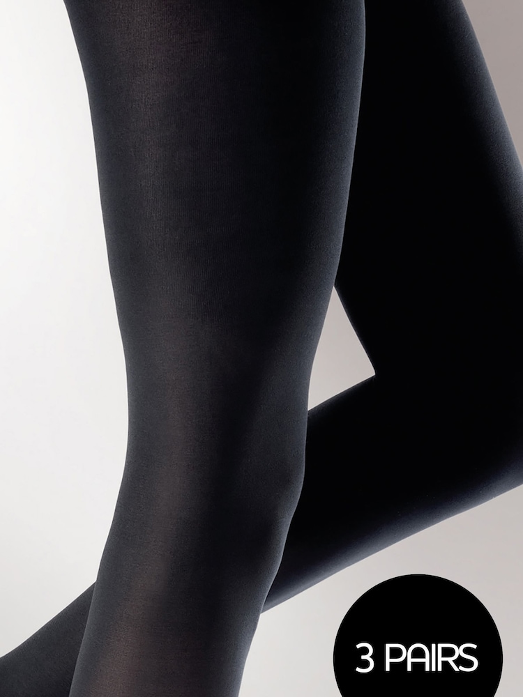 Pretty Polly 60 Denier Opaques 3D Grey Tights - Image 2 of 3