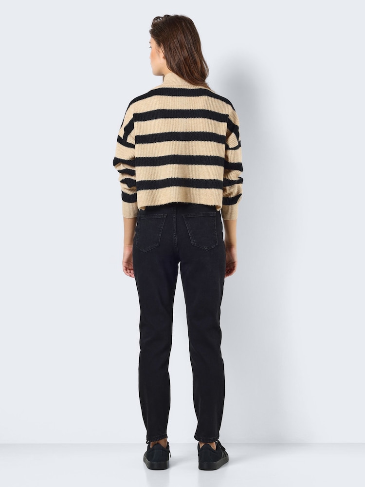 NOISY MAY Black Quarter Zip Chunky Knitted Jumper - Image 2 of 6