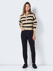 NOISY MAY Black Quarter Zip Chunky Knitted Jumper - Image 3 of 6