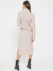 NOISY MAY Cream Roll Neck Kniited Midi Jumper Dress - Image 2 of 5