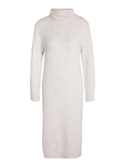 NOISY MAY Cream Roll Neck Kniited Midi Jumper Dress - Image 5 of 5