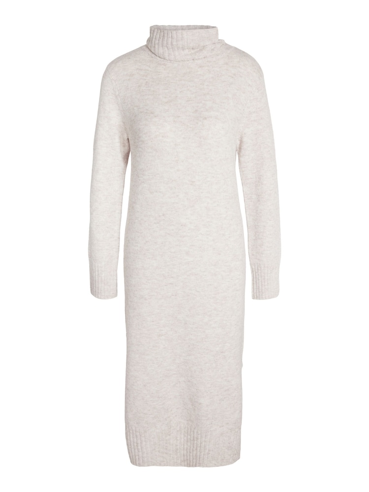 NOISY MAY Cream Roll Neck Kniited Midi Jumper Dress - Image 5 of 5