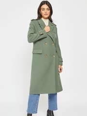 NOISY MAY Green Double Breasted Tailored Trench Coat - Image 1 of 4
