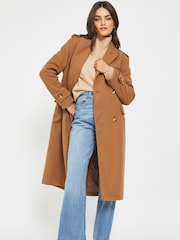 NOISY MAY Brown Double Breasted Tailored Trench Coat - Image 1 of 4
