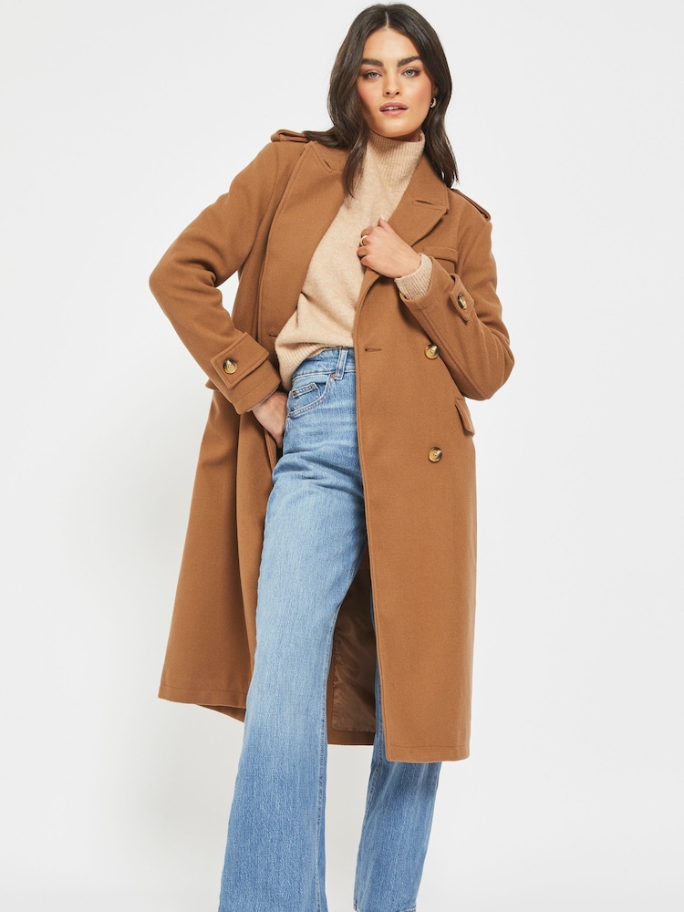 NOISY MAY Brown Double Breasted Tailored Trench Coat - Image 1 of 4