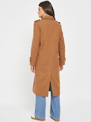 NOISY MAY Brown Double Breasted Tailored Trench Coat - Image 2 of 4
