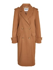 NOISY MAY Brown Double Breasted Tailored Trench Coat - Image 4 of 4