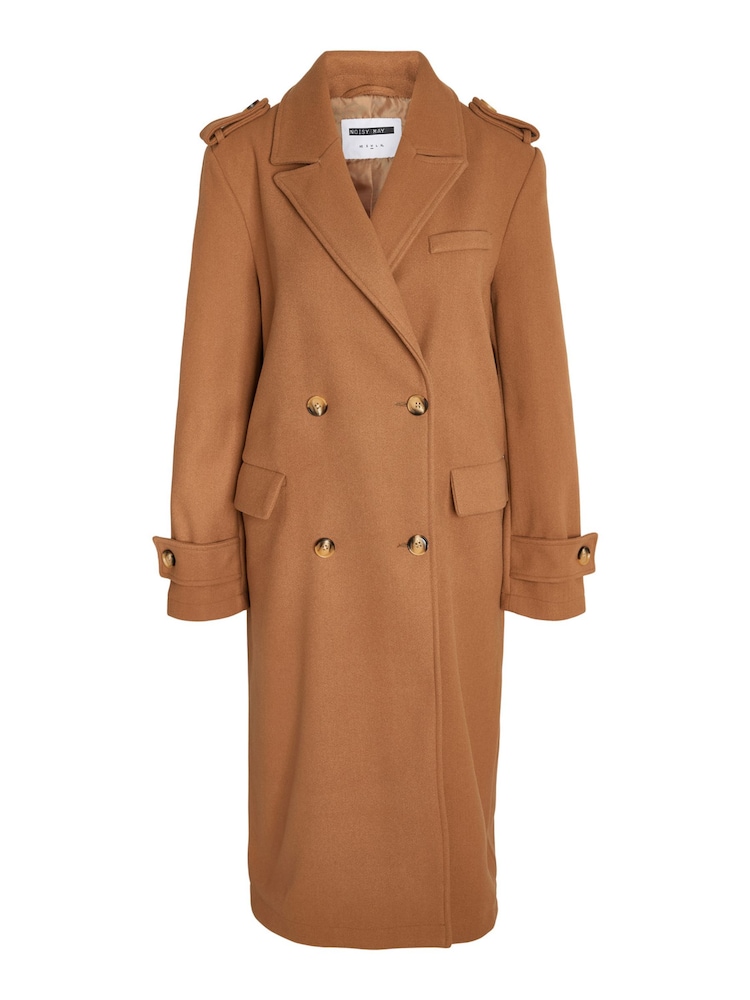 NOISY MAY Brown Double Breasted Tailored Trench Coat - Image 4 of 4