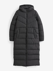 NOISY MAY Black Maxi Length Padded Quilted Hooded Coat - Image 6 of 6
