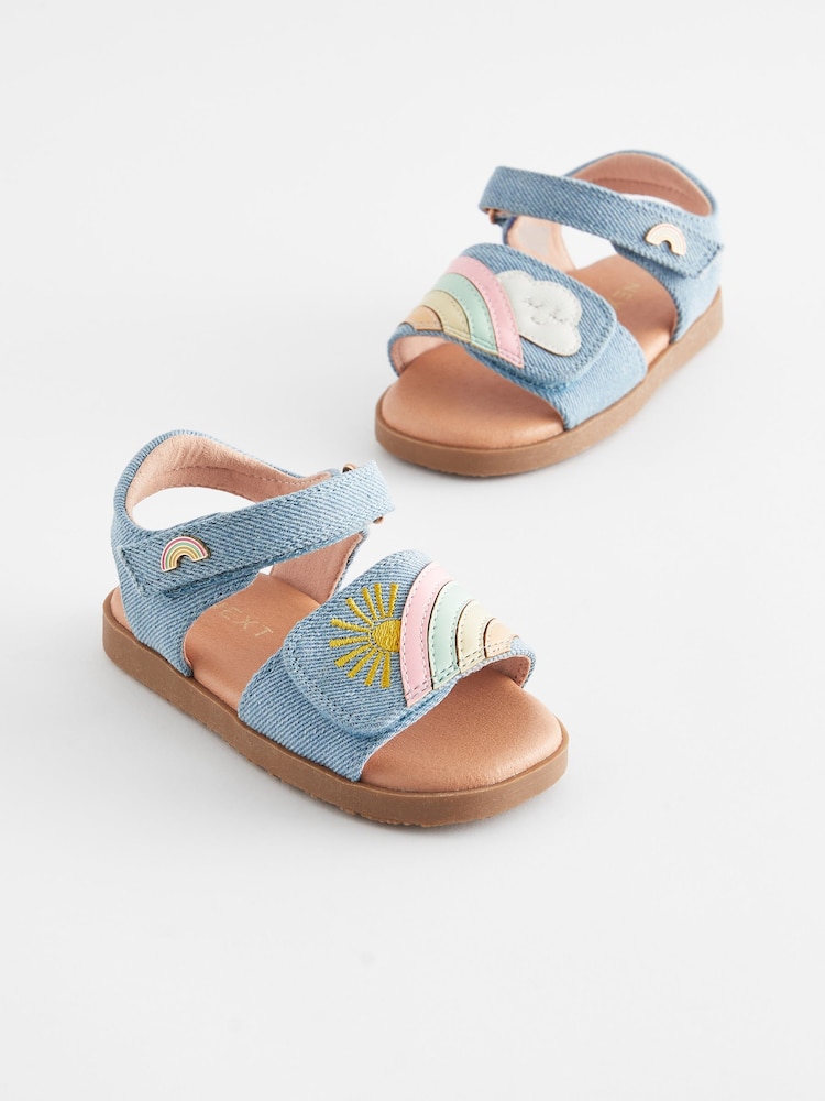 Blue Denim Rainbow Sandals - Image 1 of 6