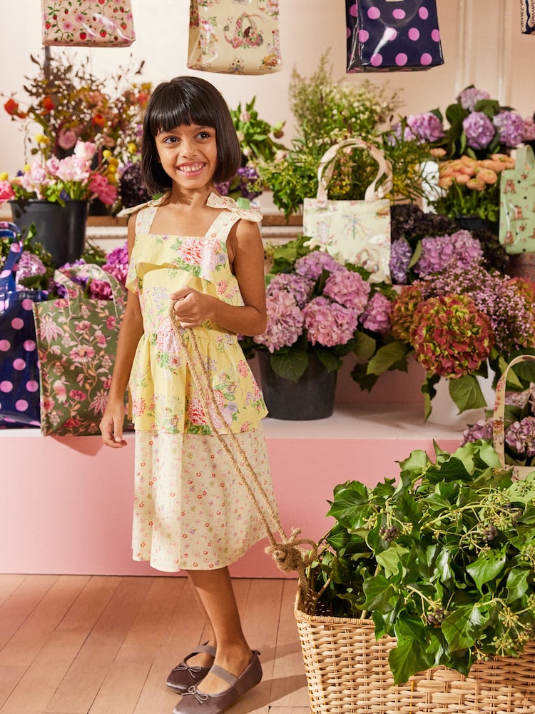 Cath Kidston Yellow Frilly Tiered Dress - Image 1 of 6
