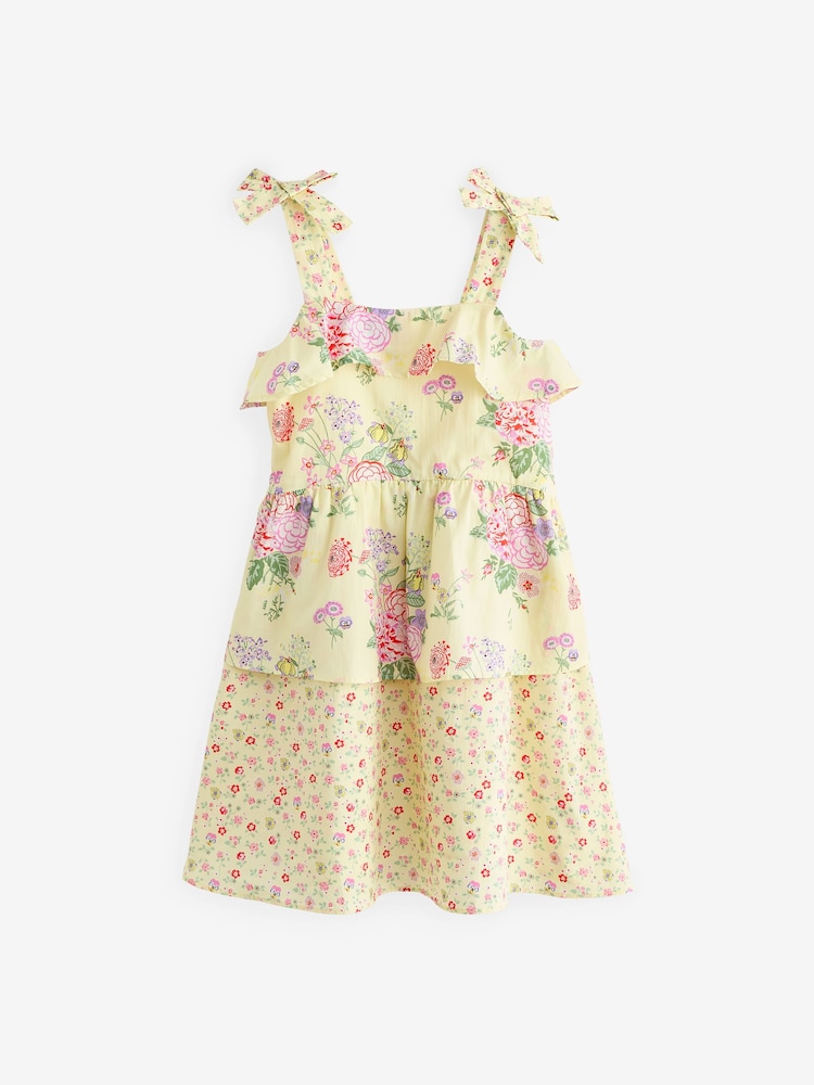 Cath Kidston Yellow Frilly Tiered Dress - Image 6 of 6