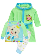 Character Green Cocomelon Dressing Gown And Pyjamas Set - Image 1 of 5