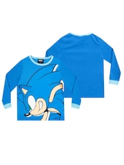 Character Blue Sonic Twosie Pyjamas Set With Slipper Socks - Image 2 of 5