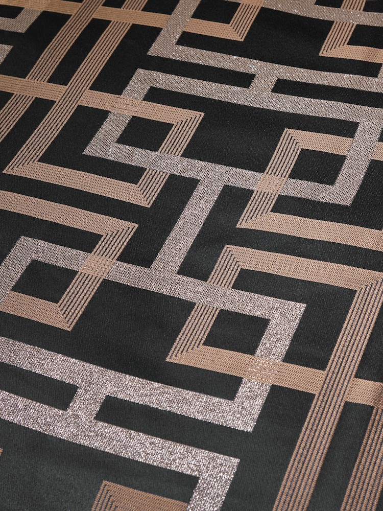 Soiree Black Bardon Woven Jacquard Duvet Cover Set - Image 3 of 3