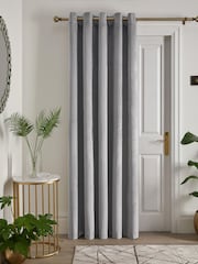 Laurence Llewelyn-Bowen Silver Montrose Blackout Thermal Eyelet Single Curtain - Image 2 of 4