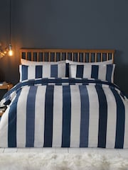 Fusion Blue Seersucker Gingham Check Brushed Duvet Cover Set - Image 4 of 4