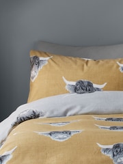 Fusion Yellow Highland Cow Brushed Duvet Cover Set - Image 2 of 4
