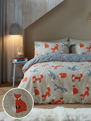 Fusion Foraging Fox Brushed Duvet Cover Set - Изображение 2 из 4