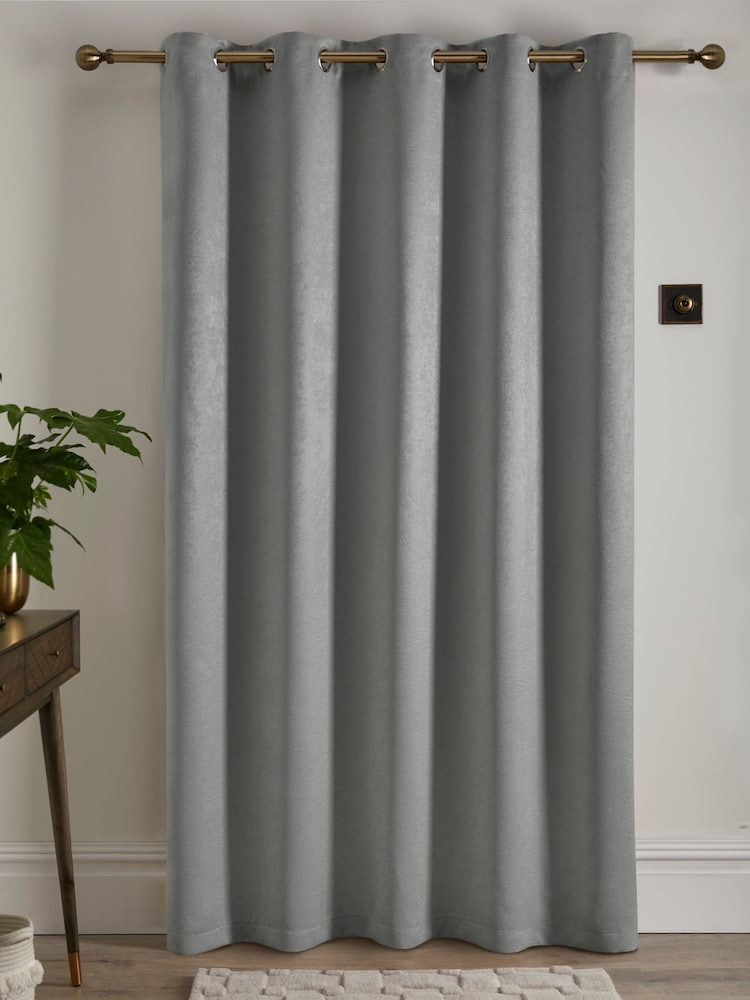 Fusion Strata Room Darkening Woven Eyelet Single Door Curtains - Image 3 of 4