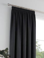 Fusion Black Galaxy Room Darkening Woven Pair of Pencil Pleat Curtains - Image 2 of 4