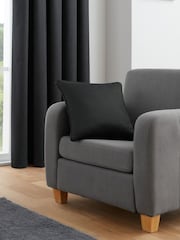 Fusion Black Galaxy Room Darkening Woven Pair of Pencil Pleat Curtains - Image 3 of 4