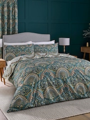 D&D Blue Palais Reversible Duvet Cover Set - Image 1 of 4