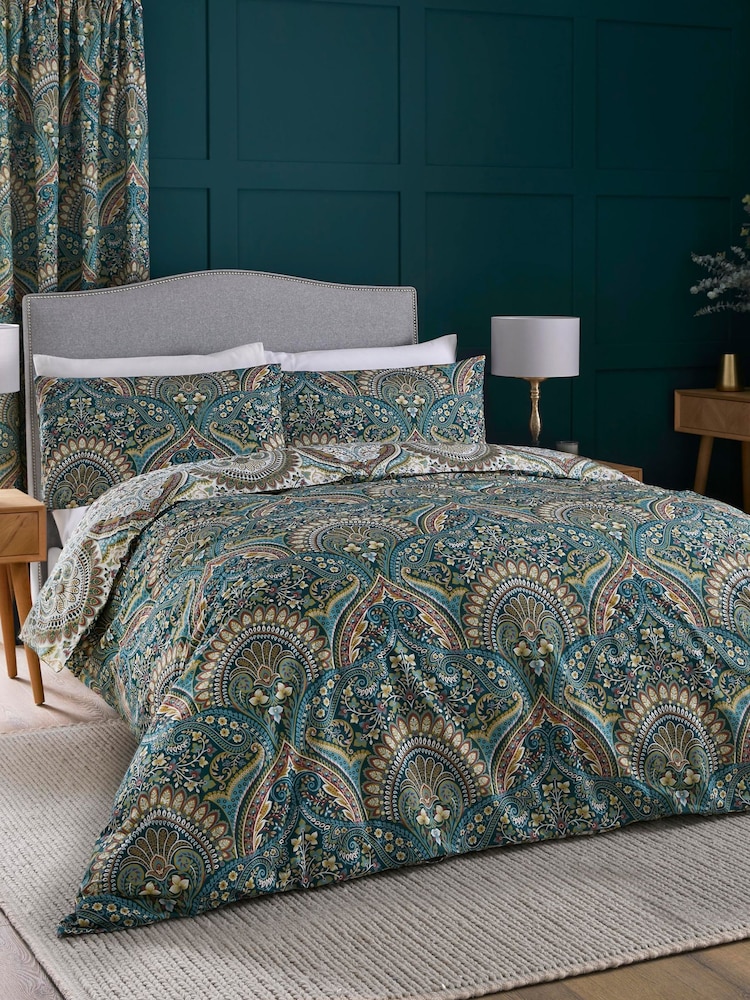 D&D Blue Palais Reversible Duvet Cover Set - Image 1 of 4