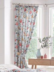 D&D Green Botanical Fruit Pencil Pleat Curtains - Image 1 of 4
