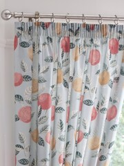 D&D Green Botanical Fruit Pencil Pleat Curtains - Image 2 of 4