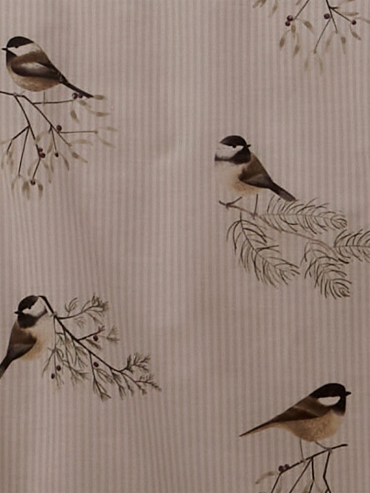 Dreams & Drapes Natural Chickadees Brushed 100% Cotton Duvet Cover Set - Image 3 of 3