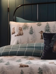 Dreams & Drapes Natural Bear Walks Brushed 100% Cotton Duvet Cover Set - Image 3 of 4