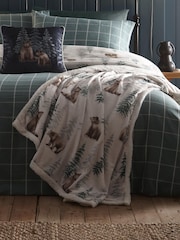 Dreams & Drapes Natural Bear Walks Plush Fleece Bedspread - Image 2 of 4