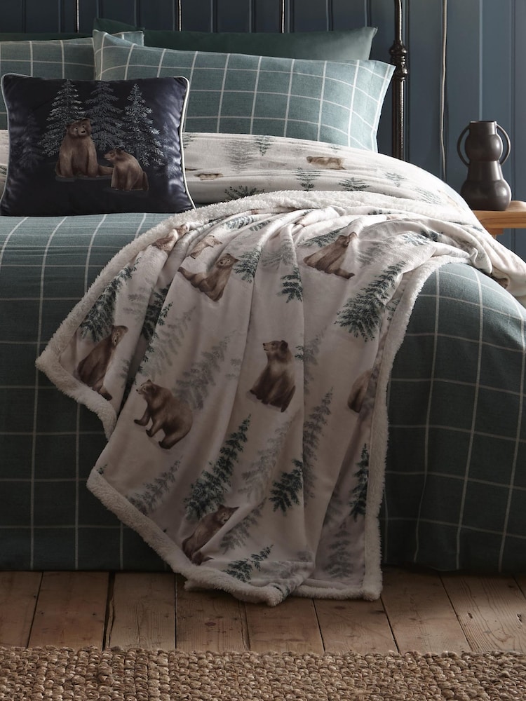 Dreams & Drapes Natural Bear Walks Plush Fleece Bedspread - Image 2 of 4