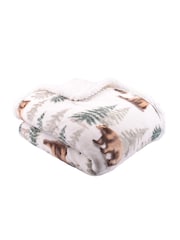 Dreams & Drapes Natural Bear Walks Plush Fleece Bedspread - Image 4 of 4