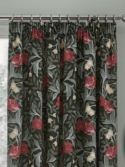 D&D Green Sandringham 100% Cotton Pencil Pleat Curtains - Image 2 of 4