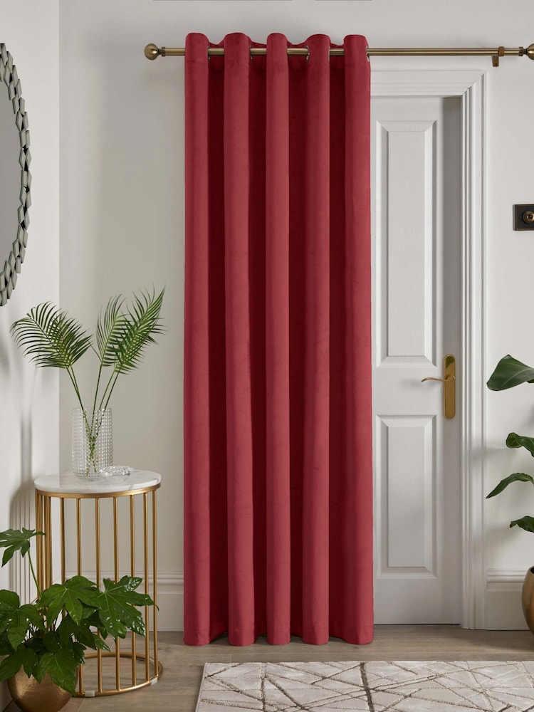 Laurence Llewelyn-Bowen Red Montrose Blackout Thermal Eyelet Single Curtain - Image 2 of 4