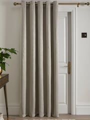 Fusion Strata Room Darkening Woven Eyelet Single Door Curtains - Image 1 of 4