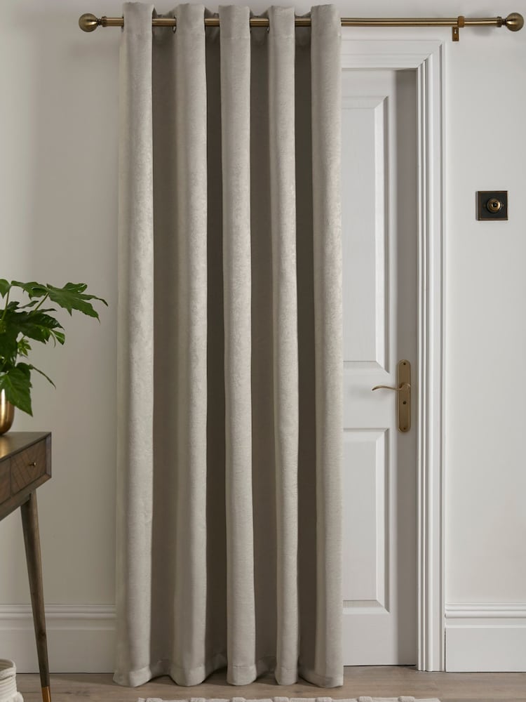 Fusion Strata Room Darkening Woven Eyelet Single Door Curtains - Image 1 of 4