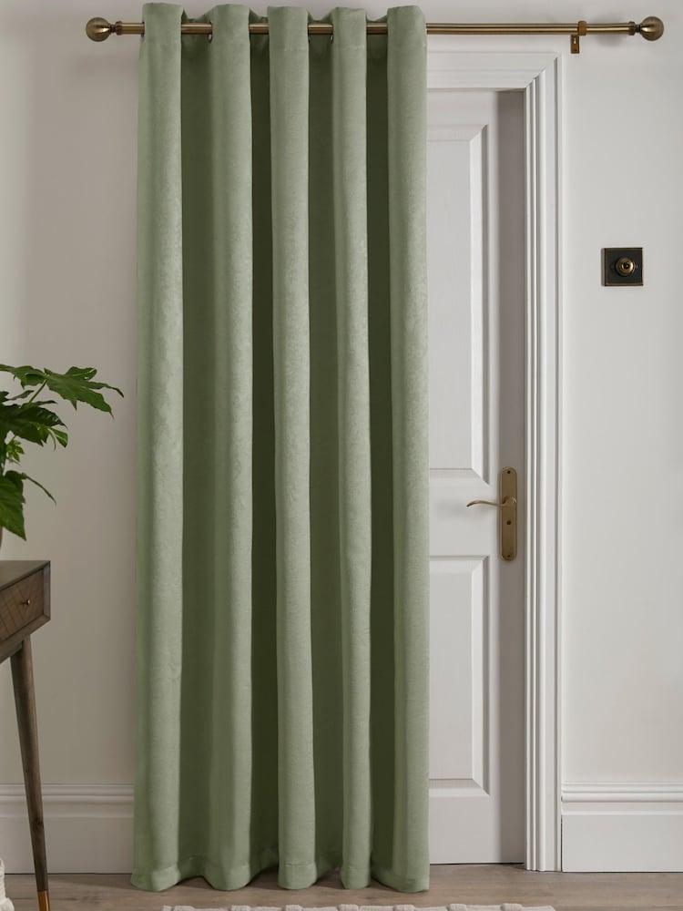 Fusion Strata Room Darkening Woven Eyelet Single Door Curtains - Image 2 of 4