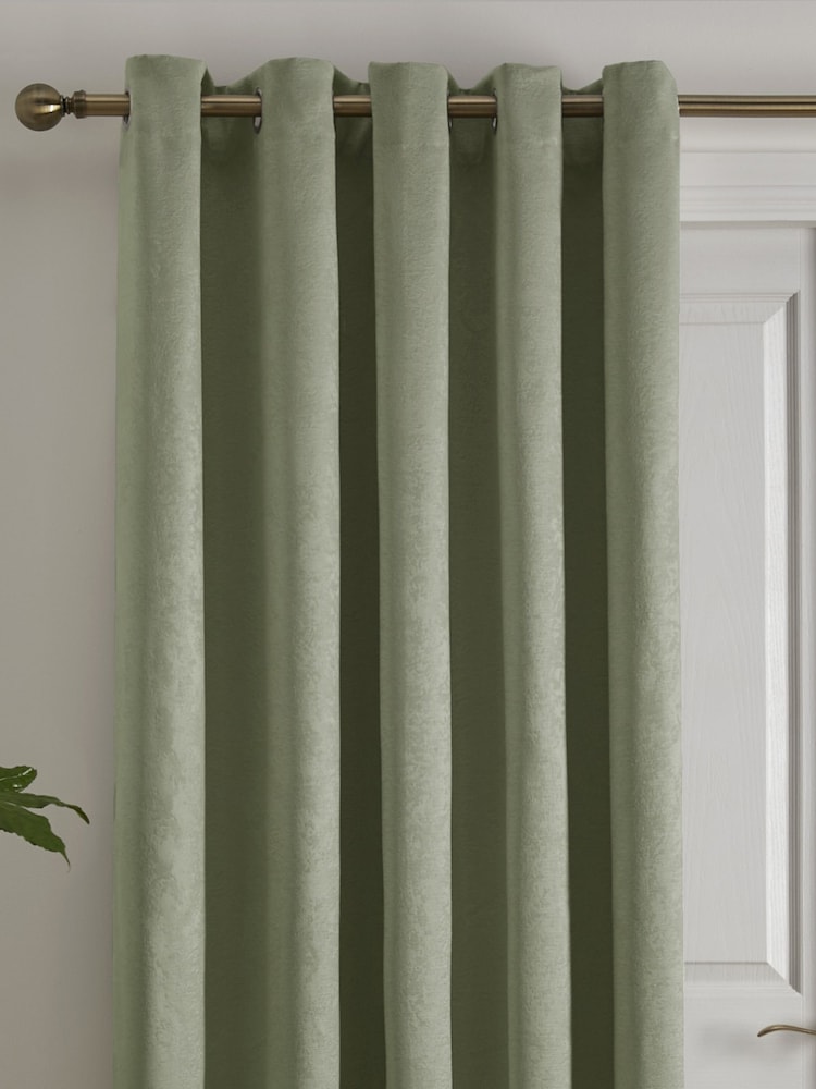 Fusion Strata Room Darkening Woven Eyelet Single Door Curtains - Image 3 of 4