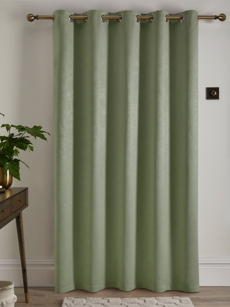 Fusion Strata Room Darkening Woven Eyelet Single Door Curtains - Image 4 of 4