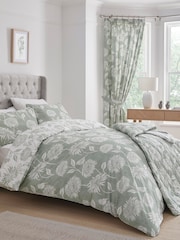 Dreams & Drapes Green Chrysanthemum Quilted Bedspread - Image 2 of 3