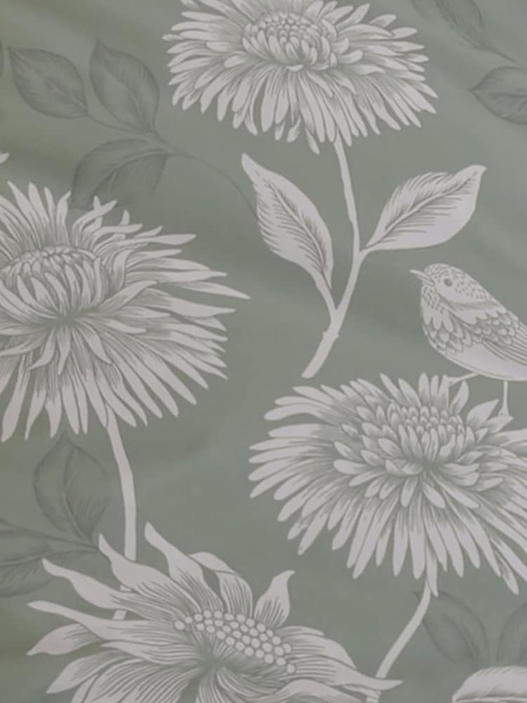 Dreams & Drapes Green Chrysanthemum Easy Care Duvet Cover Set - Image 4 of 4 Dreams & Drapes Green Chrysanthemum Easy Care Duvet Cover Set - Image 4 of 4