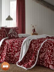 Dreams & Drapes Red Woodland Owls Plush Fleece Bedspread - Image 1 of 3