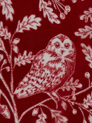Dreams & Drapes Red Woodland Owls Plush Fleece Bedspread - Image 3 of 3