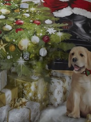 Fusion Christmas Cortinas de painel único com ilhós festivos em formato de árvore - Imagem 4 de 4